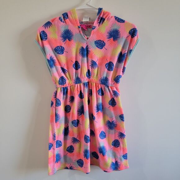 Betsey Johnson Girls Size Medium Swim Cover Terry Cloth Tropical Beach Vacation - Picture 1 of 6